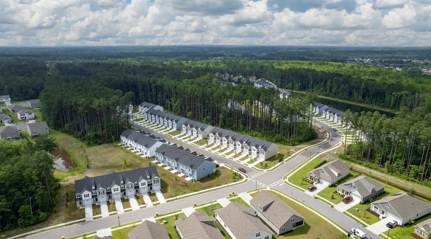 Aerial view of Easthaven Townhomes' community  Aerial view of Easthaven Townhomes' community