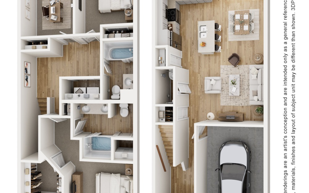 Chandler - 2 bedroom floorplan layout with 2.5 bathrooms and 1479 square feet